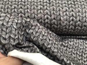 Isoli - strikket tryk i mørkere grå, GOTS